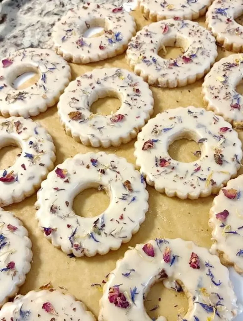 150 Piece Edible Flower Shortbread Cookies 150-Piece Edible Flower Shortbread Cookies